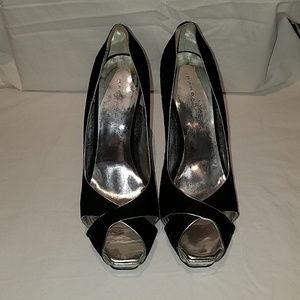 Barbara Bui Suede crisscross Pump - Black / Silver